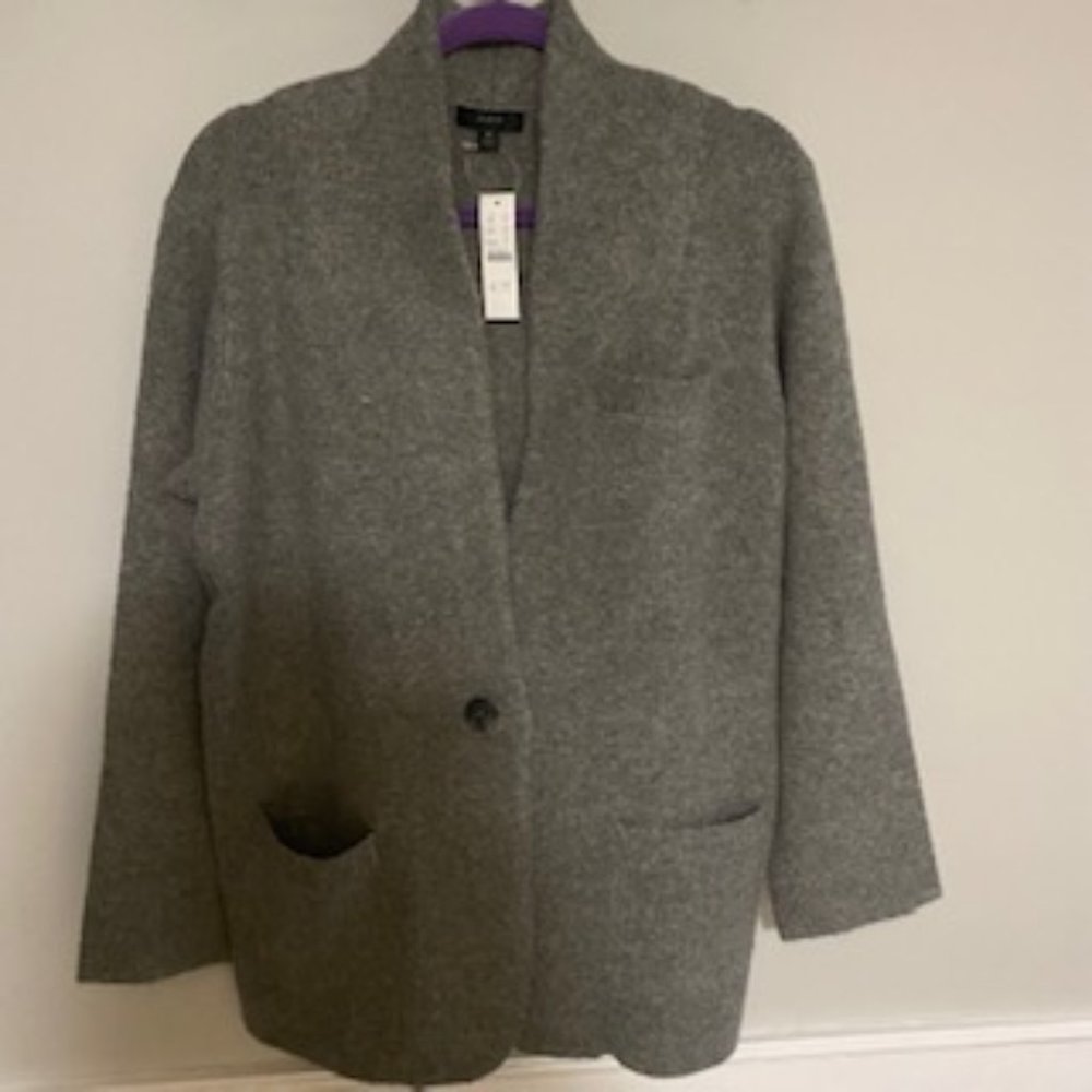 Womens J. Crew Cocoon Sweater Blazer - Gray - Size Medium